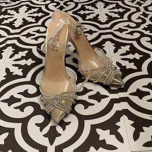 Journee Collection Silver Strappy Heels